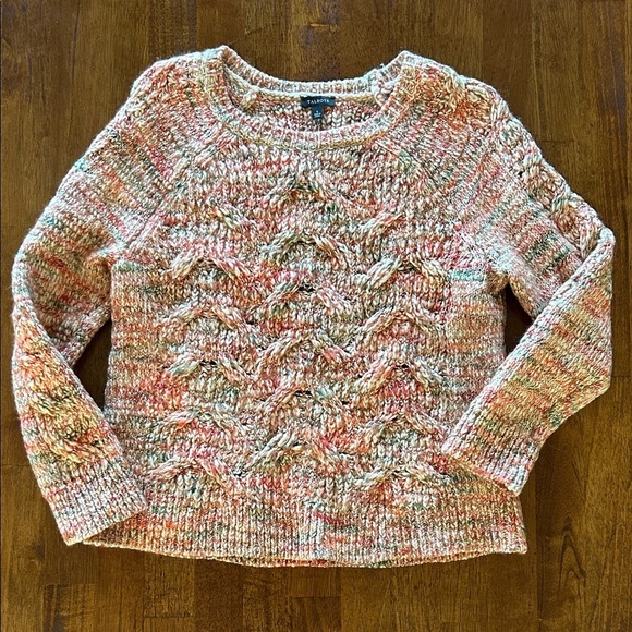 Talbots Sweaters - Talbots crewneck wool blend fall sweater women’s large open knit detail
